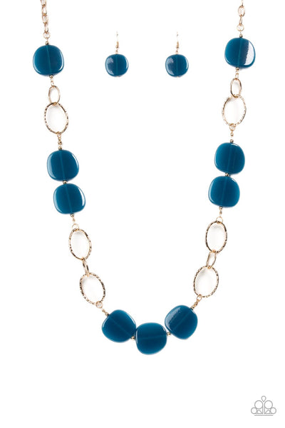 Posh Promenade - Blue - Blue necklace Paparazzi Accessories