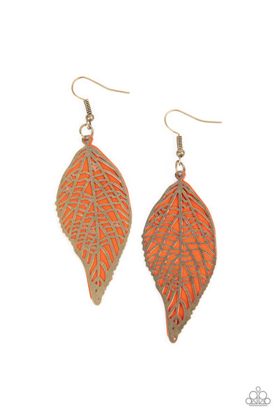 Leafy Luxury - Orange earrings Paparazzi Accessories