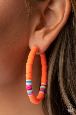 Colorfully Contagious - Orange earrings Paparazzi Accessories