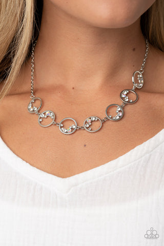 Blissfully Bubbly - White necklace Paparazzi Accessories