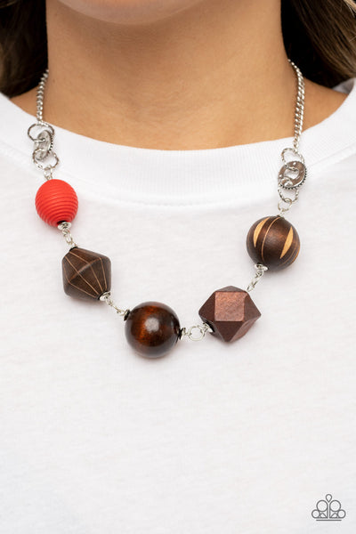 Eco Extravaganza - Red necklace Paparazzi Accessories