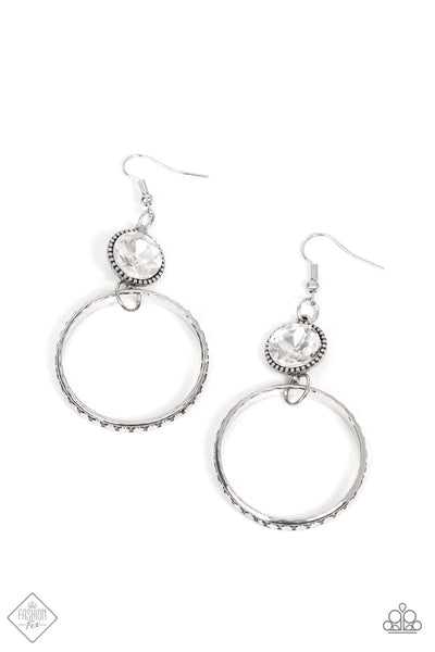 Standalone Sparkle - White rhinestone earrings Paparazzi Accessories