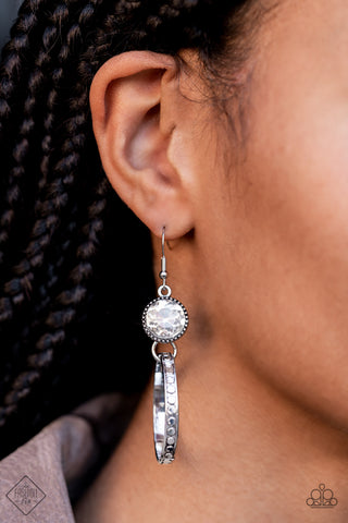 Standalone Sparkle - White rhinestone earrings Paparazzi Accessories