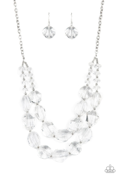 Icy Illumination - White necklace Paparazzi