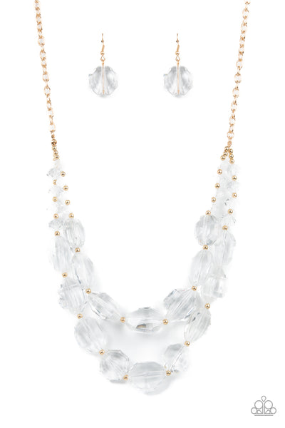 Icy Illumination - Gold necklace Paparazzi Accessories