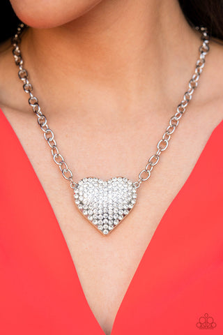 Heartbreakingly Blingy white necklace Paparazzi Accessories