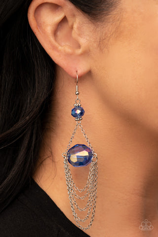 Ethereally Extravagant - Blue earrings Paparazzi Accessories