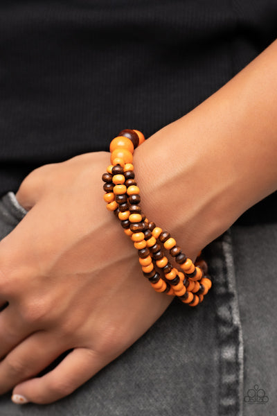 Oceania Oasis - Orange bracelet Paparazzi Accessories