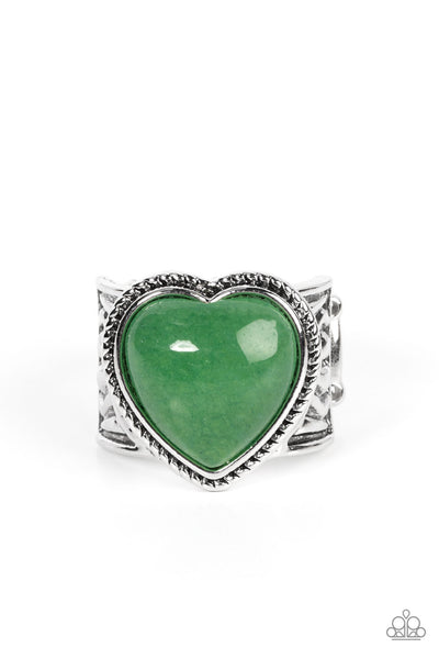 Stone Age Admirer - Green rings Paparazzi Accessories