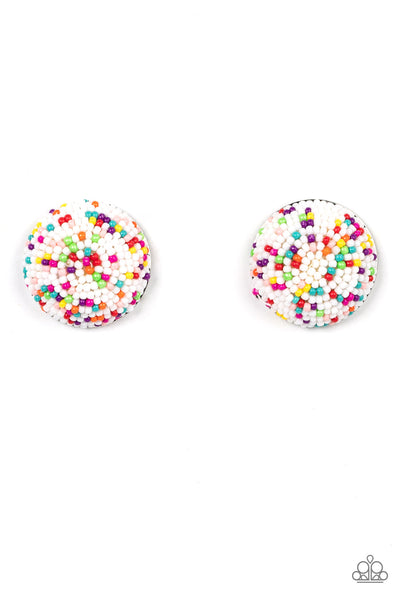 Kaleidoscope Sky - White earrings Paparazzi Accessories