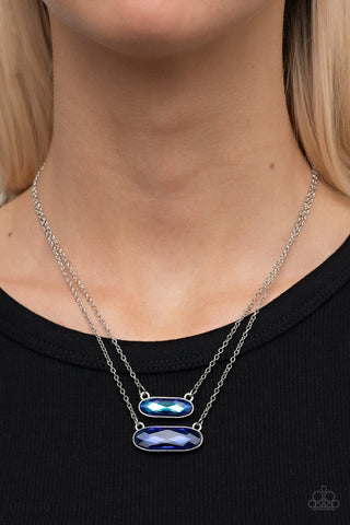 Double Bubble Burst - Blue necklace Paparazzi Accessories