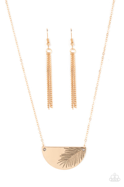 Cool, PALM, and Collected - Gold Necklace  Paparazzi Accessories