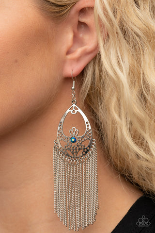 Castle Cottage - Blue earrings Paparazzi Accessories
