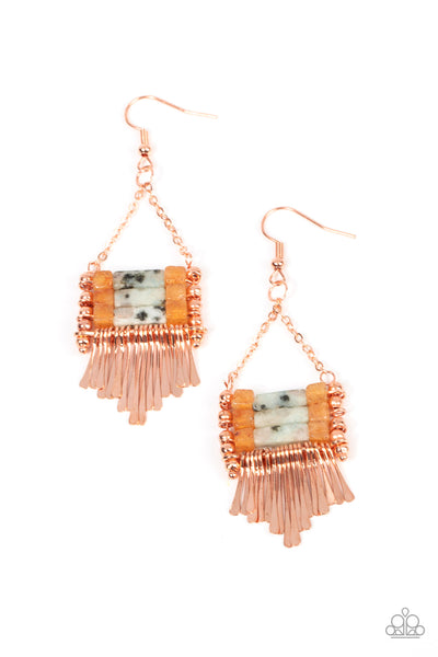 Riverbed Bounty - Copper earrings Paparazzi