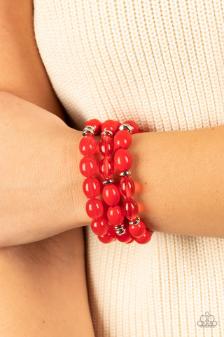 Coastal Coastin - Red bracelet Paparazzi Accessories