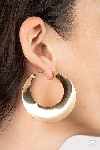 Power Curves - Gold earrings Paparazzi Accessories