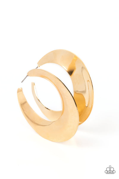 Power Curves - Gold earrings Paparazzi Accessories