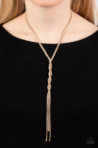 Impressively Icy - Gold necklace Paparazzi Accessories