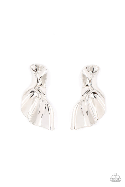 METAL-Physical Mood - Silver earrings Paparazzi Accessories