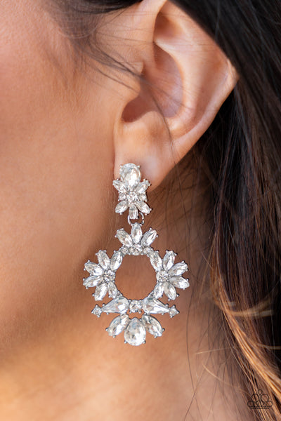 Leave them Speechless - White earrings Paparazzi Accessories