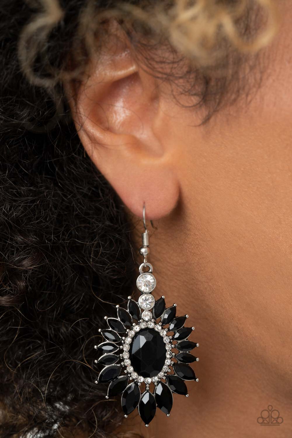 Big Time Twinkle black earrings Paparazzi Accessories