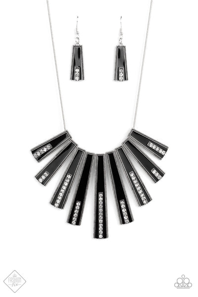 FAN-tastically Deco - Black necklace Paparazzi