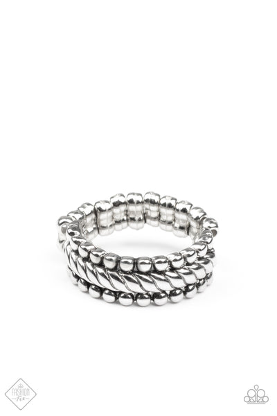 Tangible Texture - Silver ring Paprazzi