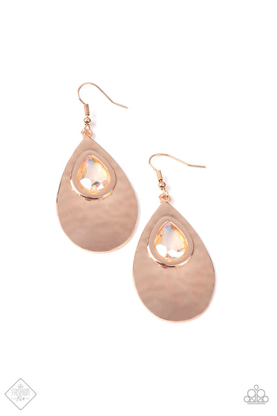 Tranquil Trove - Rose Gold earrings Paparazzi