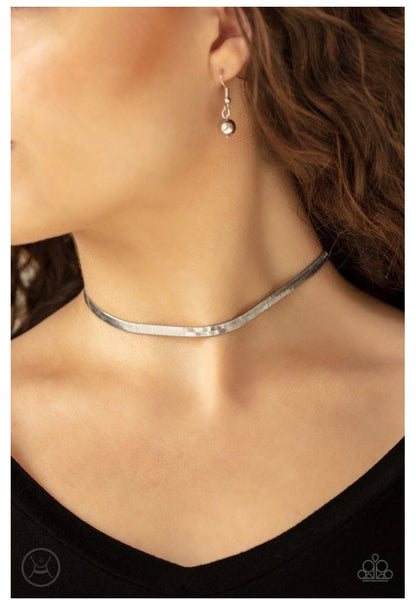 Serpentine Sheen -silver necklace